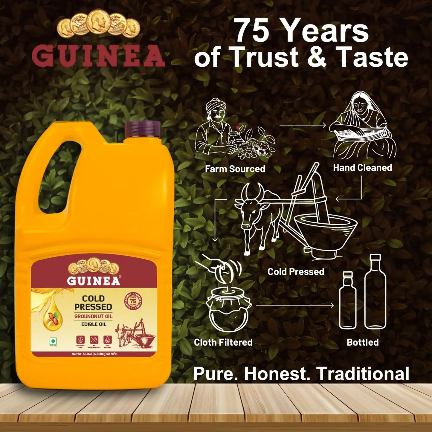 Guinea Cold Pressed Groundnut Oil Jar 5 Ltr