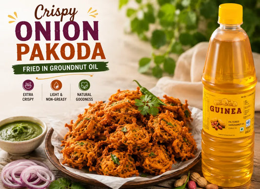Crispy Onion Pakoda Fried in Groundnut Oil