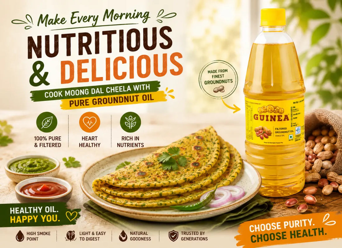 Healthy Moong Dal Cheela with Groundnut Oil