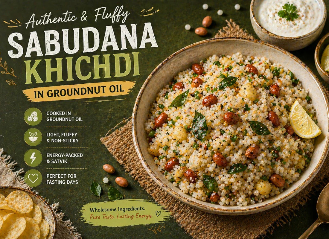 Sabudana Khichdi in Groundnut Oil for Fasting - Featured Image