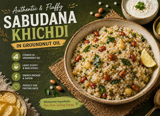 Sabudana Khichdi in Groundnut Oil for Fasting - Featured Image
