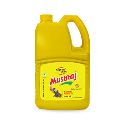 Mustraj Natural Kachi Ghani Mustard Oil 5 Ltr Jar