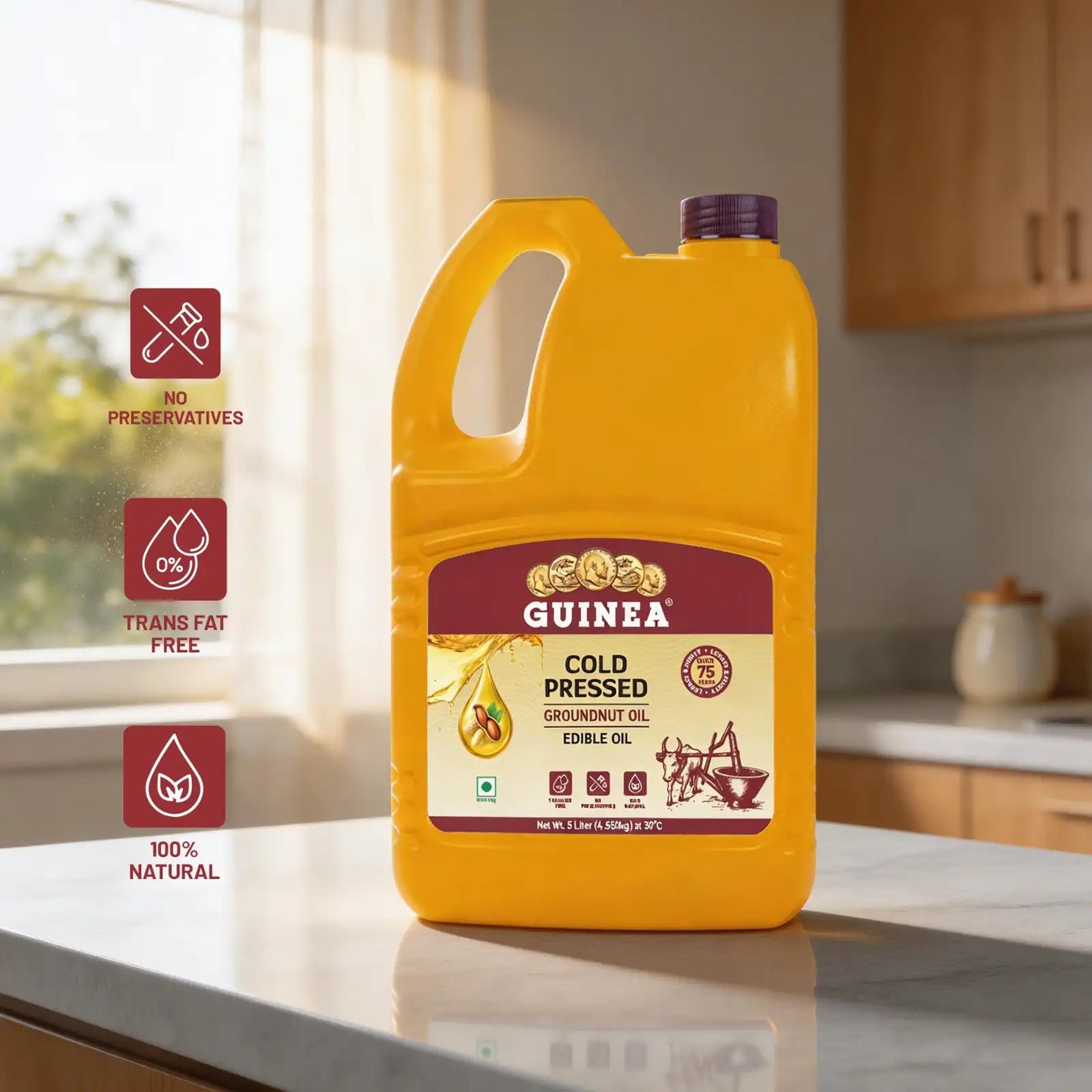 Guinea Cold Pressed Groundnut Oil Jar 5 Ltr