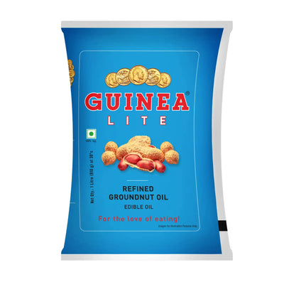 Guinea Lite Refined Groundnut Ediable Oil 1 LTR Pouch