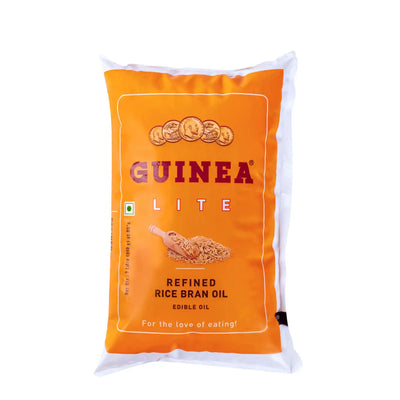 Guinea Lite Refined Rice Bran Oil 1 LTR Pouch