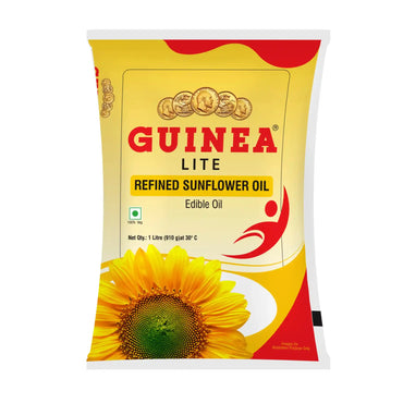 Guinea Lite Refined Sunflower Ediable Oil 1 LTR Pouch