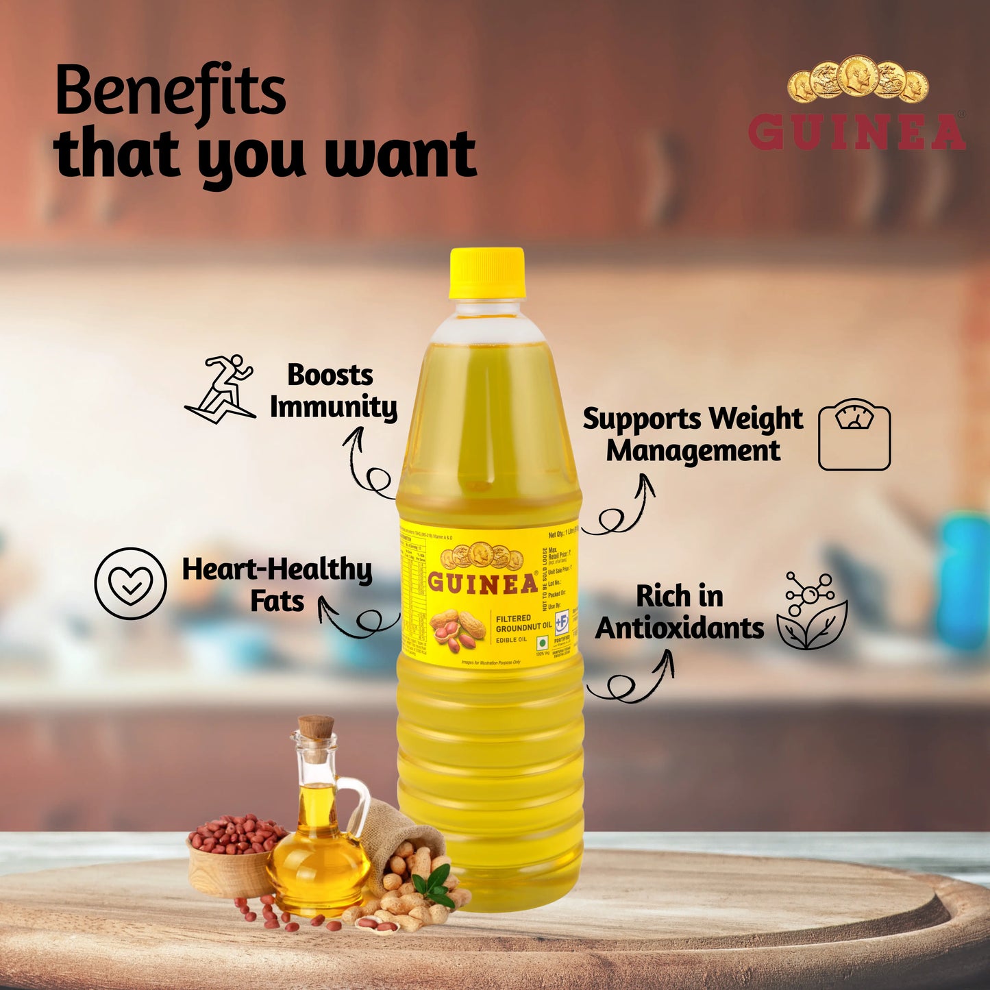 Guinea Filtered Groundnut Edible Oil - Bottle 1