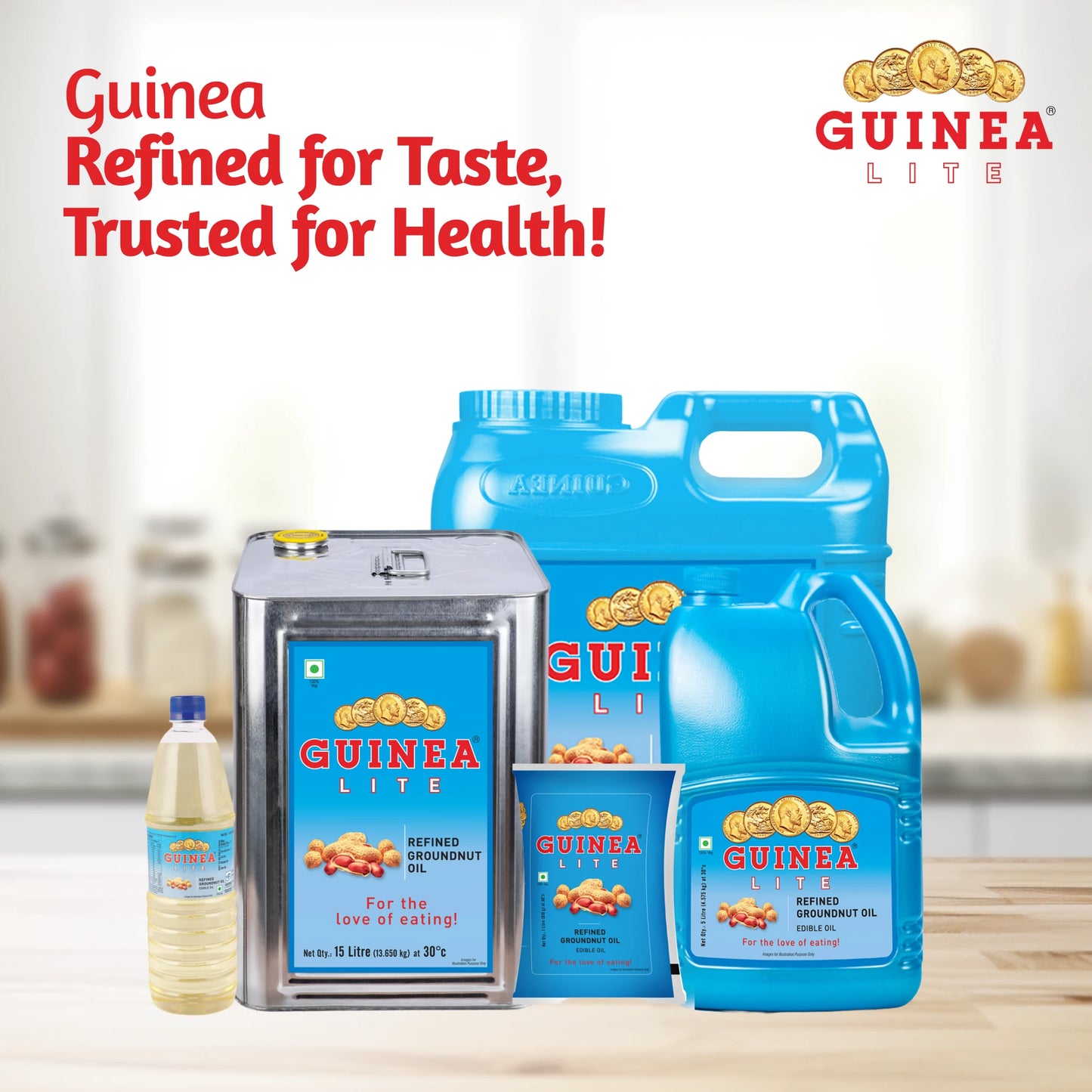 Guinea Lite Refined Groundnut Edible Oil Family Photo