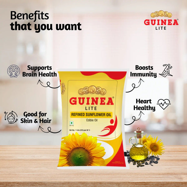 Guinea Lite Refined Sunflower Ediable Oil - Pouch
