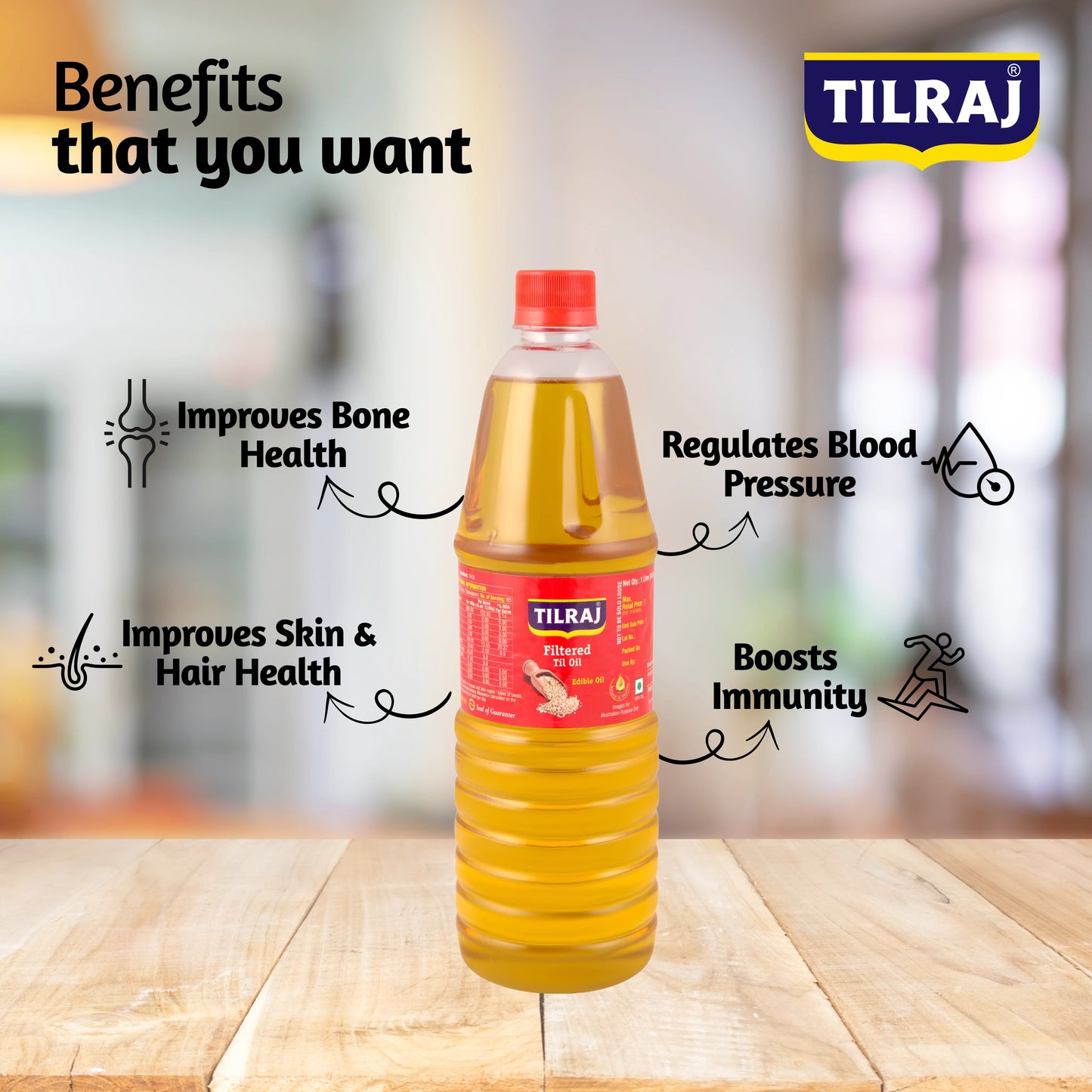 Tilraj Filtered Til Sesaame Ediable Oil Bottle